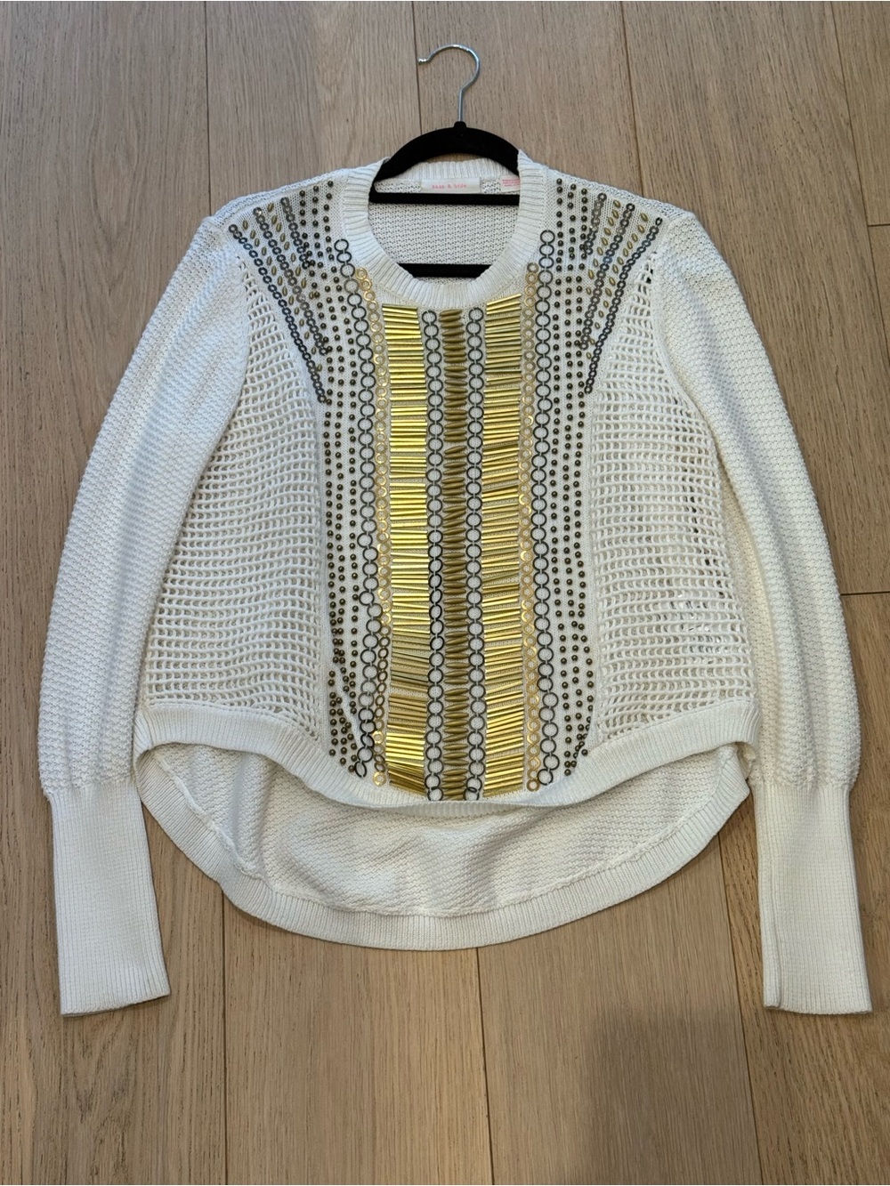 Sass & Bide Army of Alpinists Embellished Cotton Knit Sweater S Insane Piece